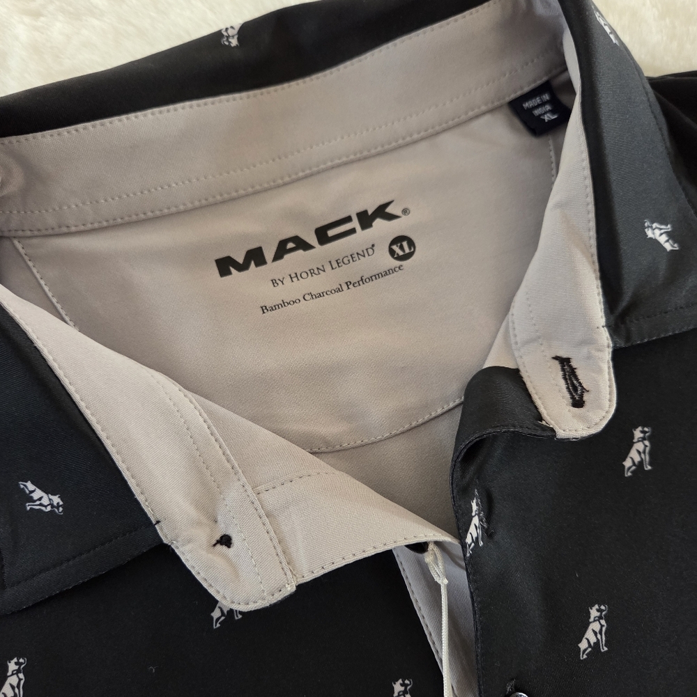 NWT MACK Horn Legend Bulldog Repeat Polo Shirt - Picture 2 of 7